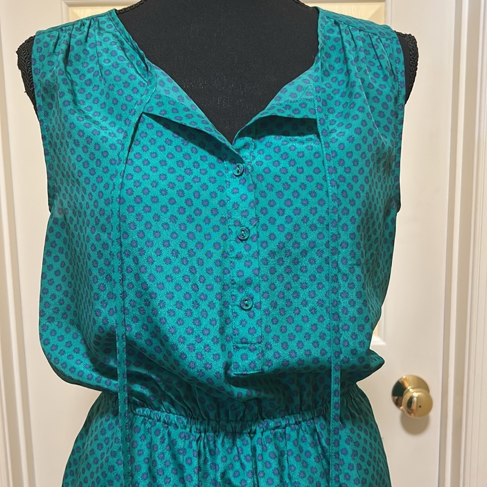 LOFT Teal and Purple Patterned Dress - Picture 2 of 5